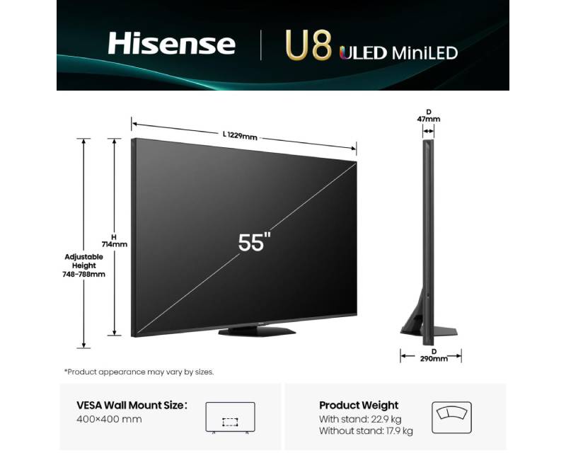 55 inča 55U8Q ULED MiniLED 4K UHD Smart TV 