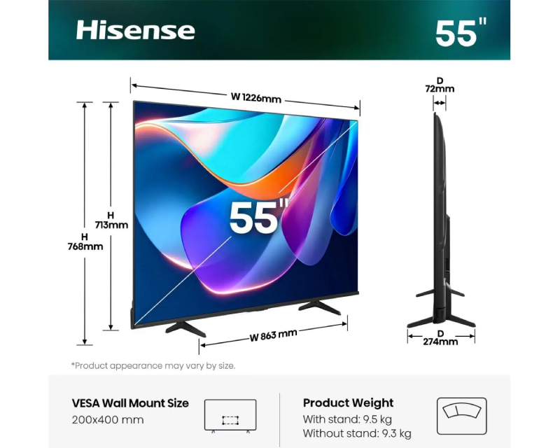 Hisense 55A6S 55 inča 4K UHD LED Smart TV – vrhunski televizor za vaš dom